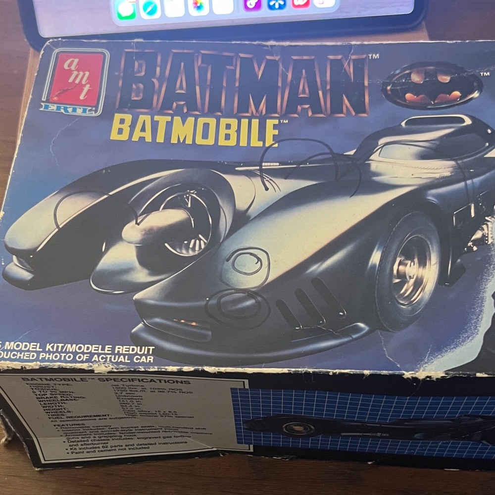MT Batman Batmobile Model Kit - Sleek Black Design: open box